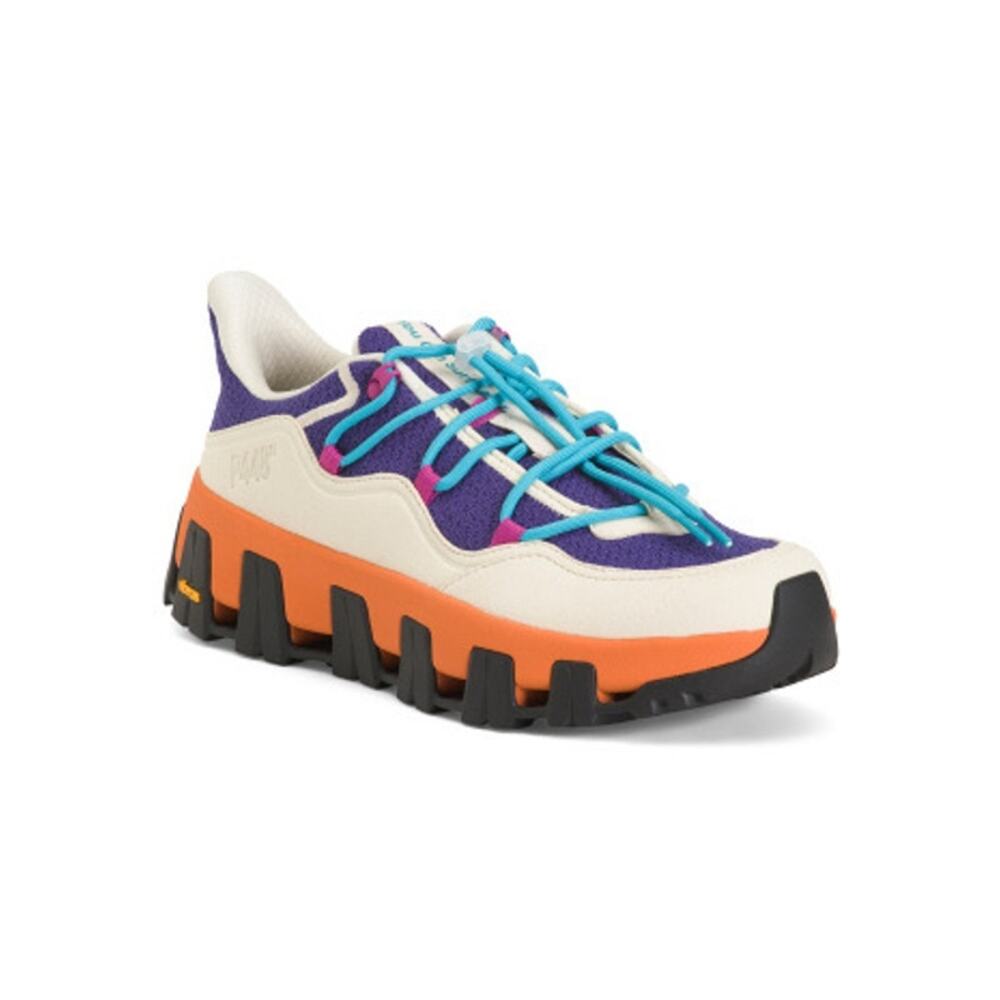 P448 Monalea Women's Blue Coral Vibram Sneakers Suede Leather Platform Shoes- 41